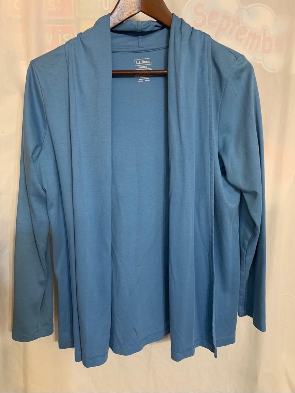 L.L. Bean Women's Slate Blue Open-Front Cardigan